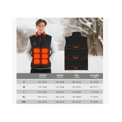 Moteoza Men's Heated Vest – Large, Dual Zone Carbon Fiber Warmth