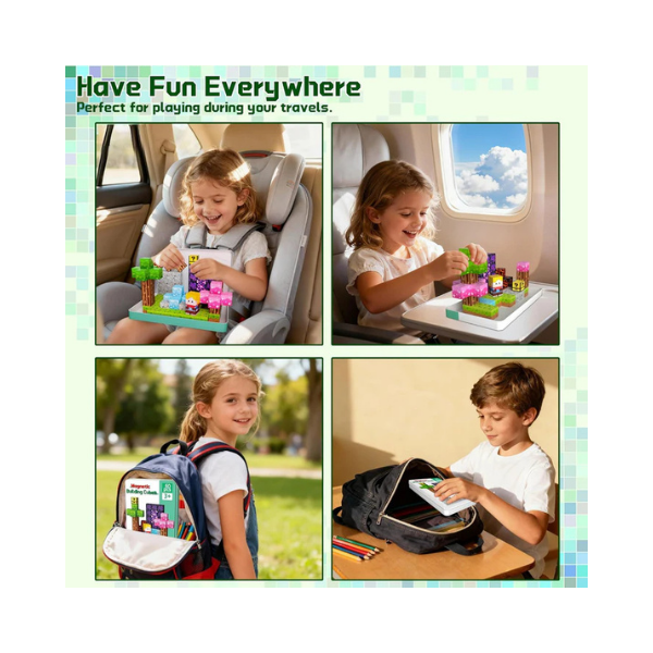 OUGUI 60-Piece Magnetic Blocks Toy Set for Kids Ages 4-8 STEM Learning Fun