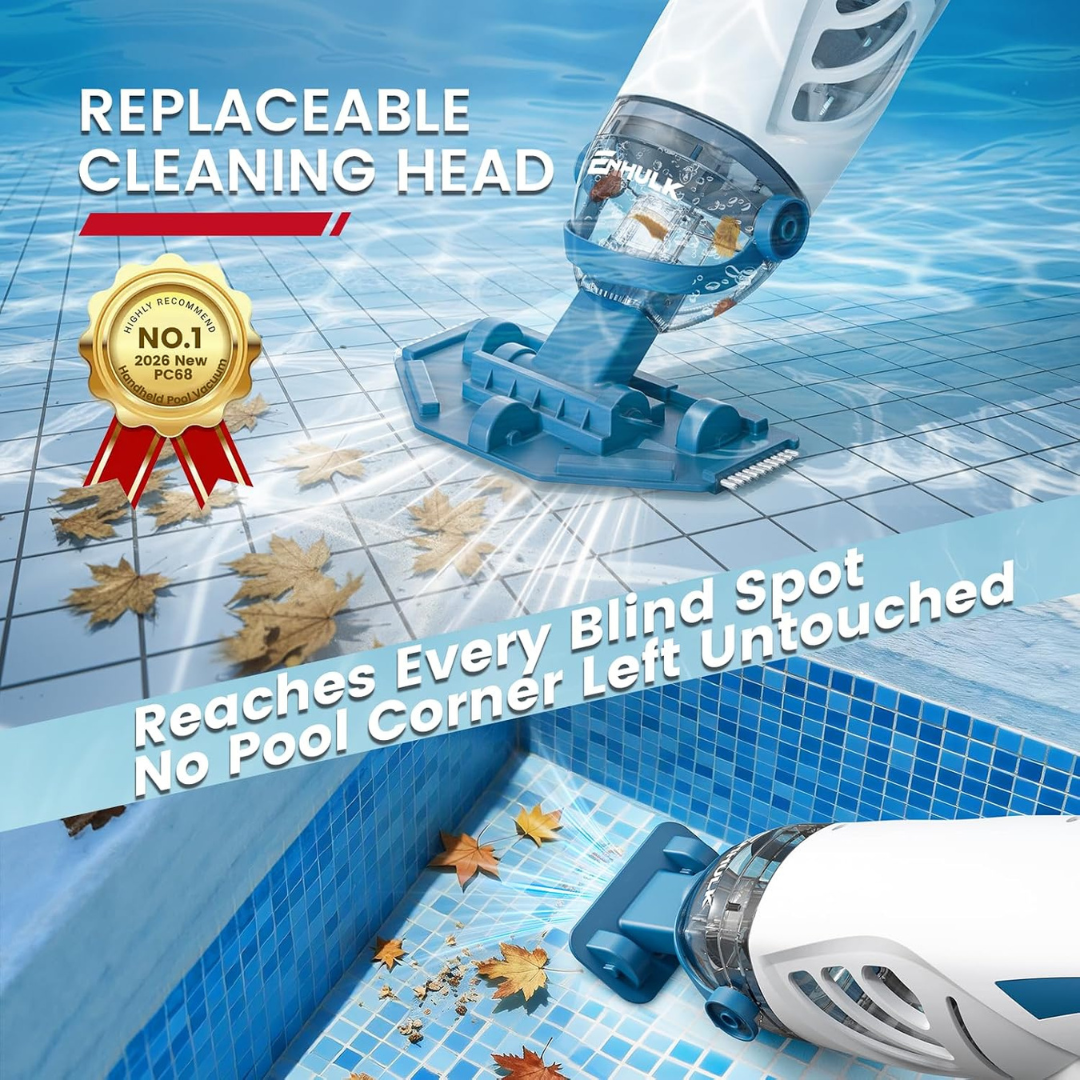 ENHULK PC68 Pro Cordless Pool Vacuum 26.5 GPM Handheld Pool Cleaner