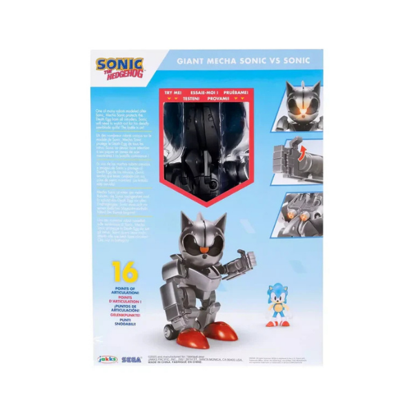 Mecha Sonic 8" Figure w/ Lights, Jet Pack + 2.5" Sonic – JAKKS Pacific