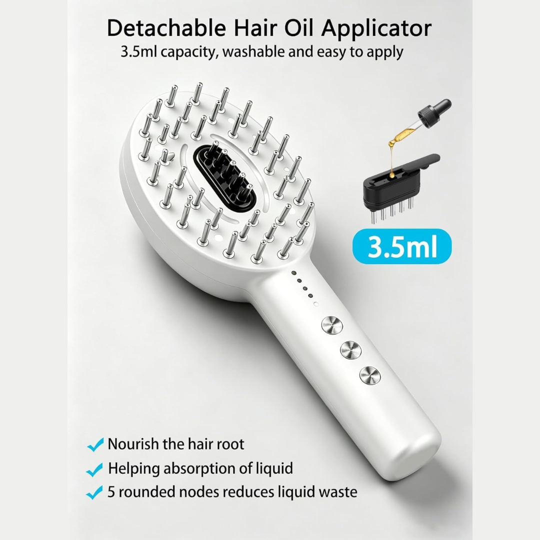 ABVOT 3-in-1 Electric Scalp Massager Brush with Hair Oil Applicator