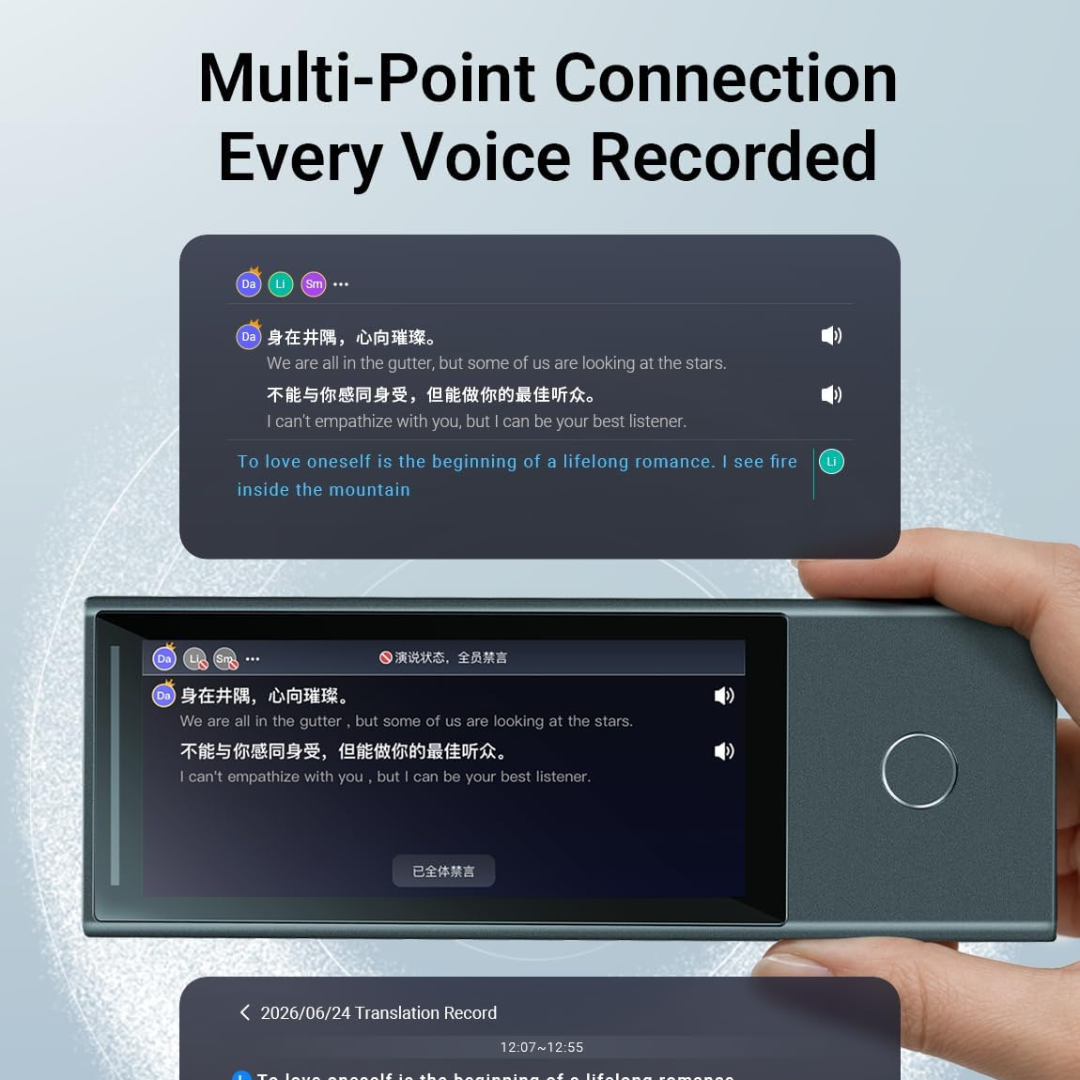 Timekettle X1 Meeting AI Translation Voice Recorder 52 Languages Subscription-Free