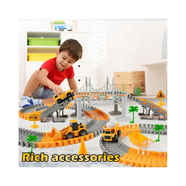 Conjunto de Pista de Corrida para Meninos | Mais de 220 Carrinhos de Construção para Crianças de 3 a 7 Anos