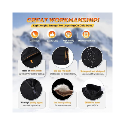 CaiQiXuan Heated Vest – 8-Zone Warmth with 10000mAh Battery, Down & Feather