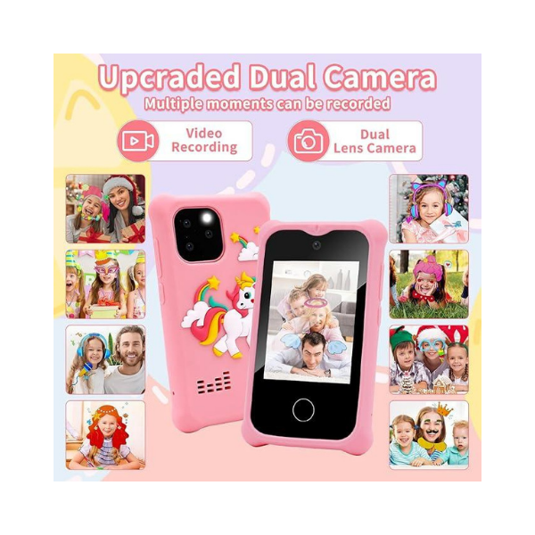 Surekuo 2.8" Kids Smart Phone for Girls, Dual Camera, Games & Music