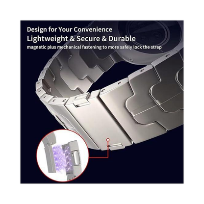 Pulseira magnética de titânio para Apple Watch 49 mm-38 mm - Pulseira de metal ajustável