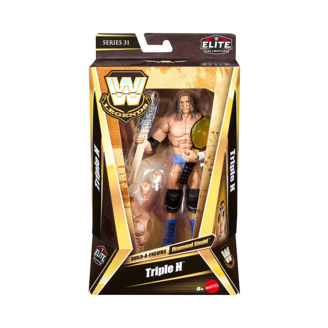 WWE Legends Elite Series 31 Triple H 6-inch Mattel figure with Diamond Studd Build-A-Figure part