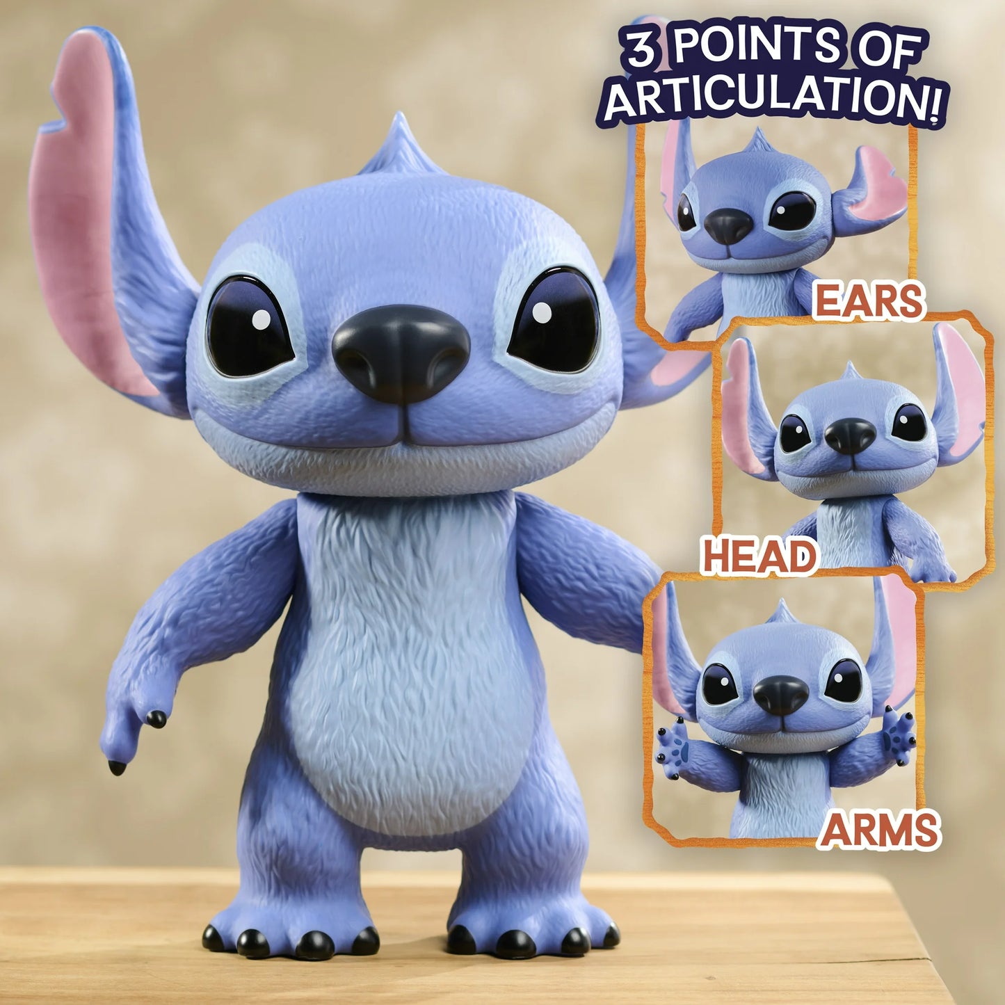 Disney Stitch Larger Than Life 14" Poseable Vinyl Figure by Just Play
