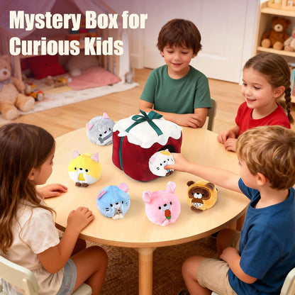 TUZT Mini Stuffed Animals Set with 6 Plush Toys & Carry Bag for Kids