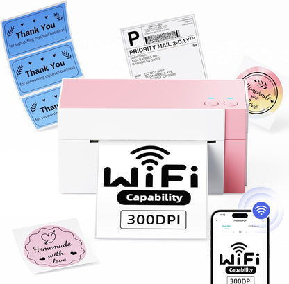 Omezizy WiFi Shipping Label Printer 4x6 – 300DPI Wireless Thermal Printer