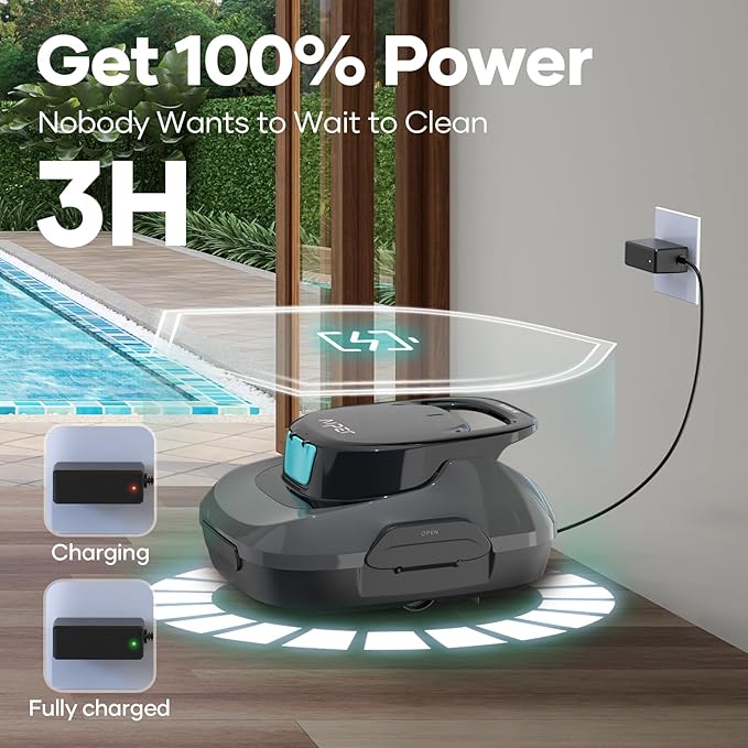 AIPER Cordless Pool Vacuum Cleaner, Automatic, Self-Parking, 860 sq.ft.