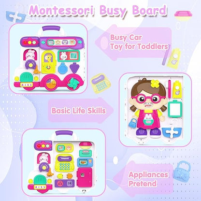 Montessori Busy Board for Toddlers | Educational Musical Toy for Girls