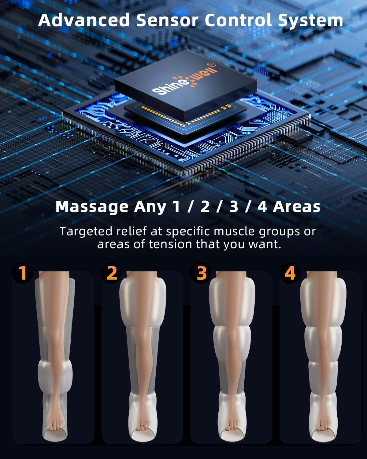 SHINE WELL Leg Recovery System – Air Compression Massager, 11 Intensities