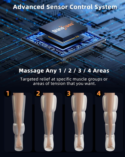 SHINE WELL Leg Recovery System – Air Compression Massager, 11 Intensities
