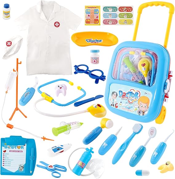 NETEHU Doctor Kit for Kids – Pretend Play Medical Set with Stethoscope