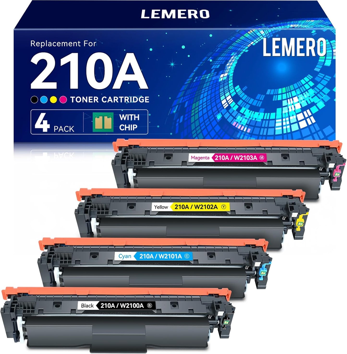 LEMERO 210A Toner Cartridges 4-Pack for HP Color LaserJet Pro 4201 4301 MFP