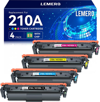 LEMERO 210A Toner Cartridges 4-Pack for HP Color LaserJet Pro 4201 4301 MFP