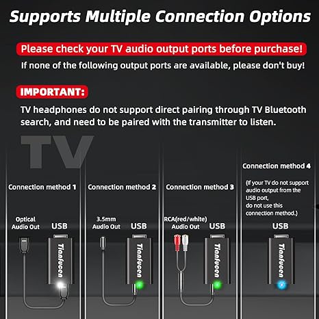 Wireless Headphones for TV - BKM400 Over-Ear Bluetooth Headphones