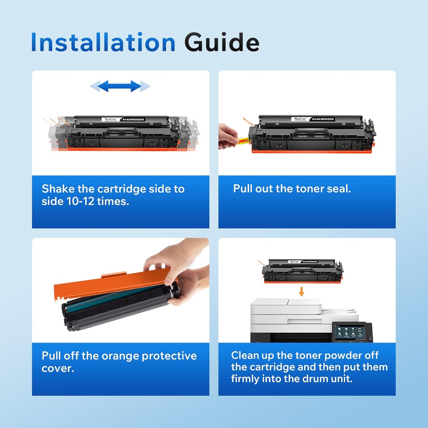 Valuetoner 414X 4-Pack High Yield Toner Cartridges for HP MFP M479 Series