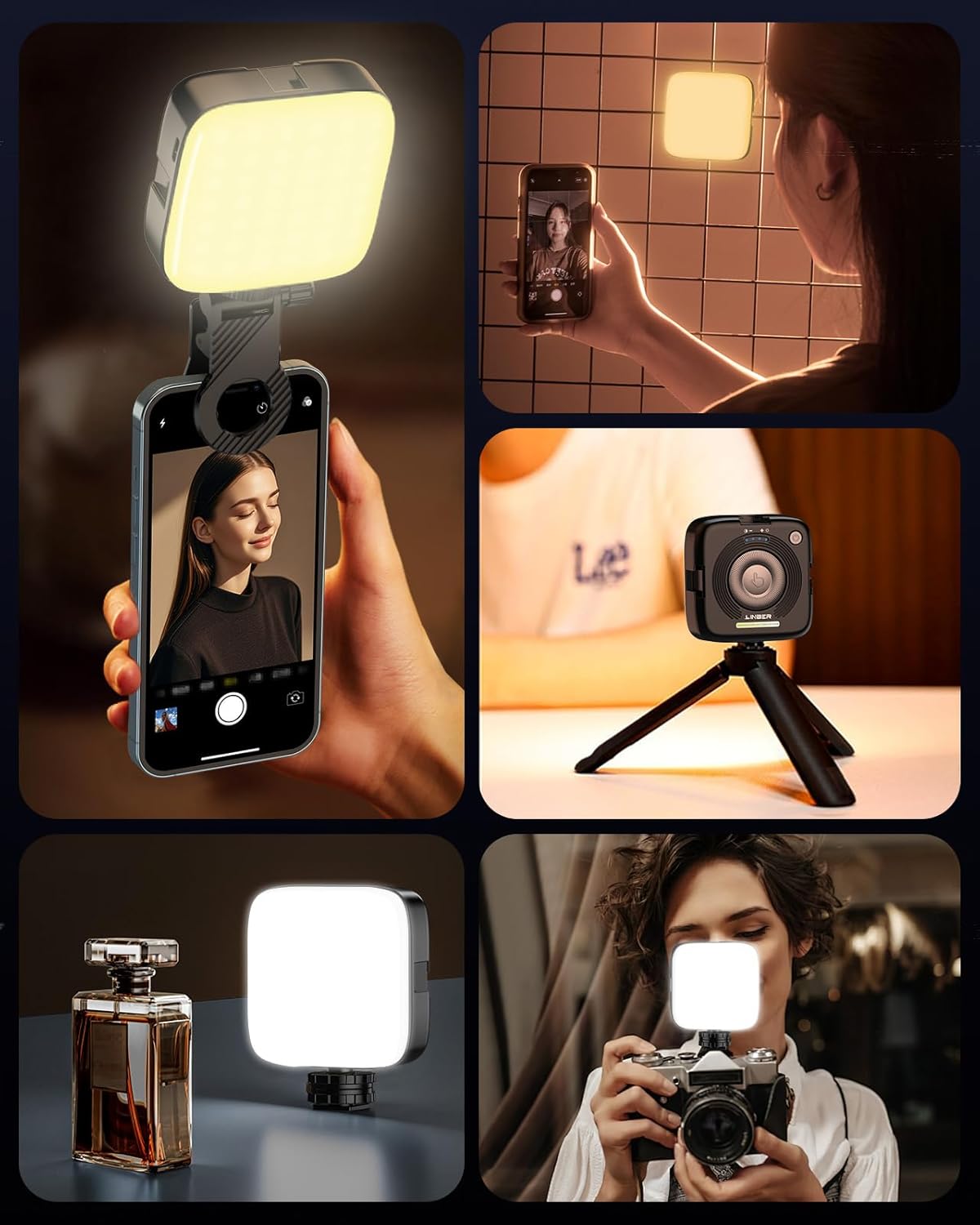 Linber DC06 Magnetic LED Video Light – 3000-9000K Pocket Camera Lighting