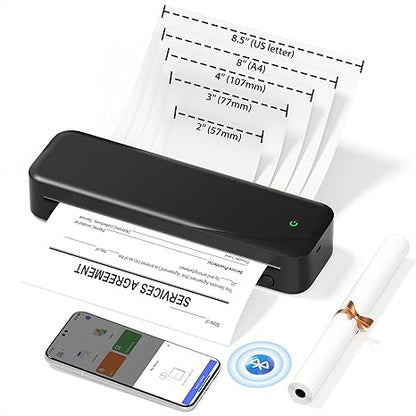 NelkoGlobal Bluetooth Portable Thermal Printer – 8.5''×11'' Inkless, 300DPI