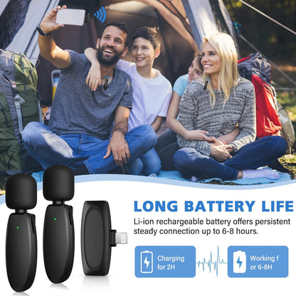 Oleciya Wireless Lavalier Microphone for iPhone/iPad, Noise Reduction Lapel Mic
