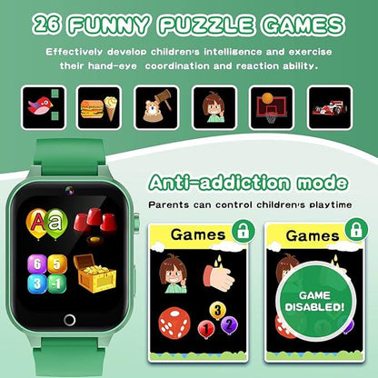 Cosjoype Kids Smart Watch - 26 Games, HD Camera, Music Player, Learning Toy