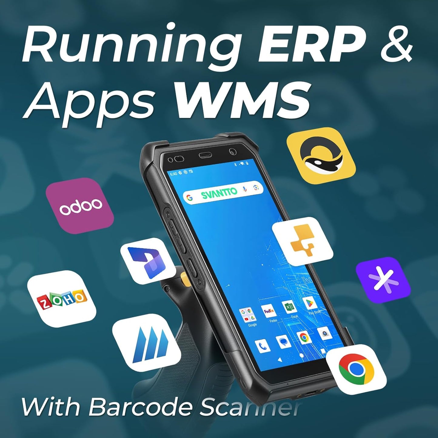 SVANTTO Android 13 Rugged Barcode Scanner with Pistol Grip & Honey-W Engine