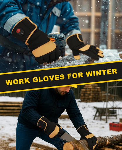 SNOWYES Heated Work Gloves for Men & Women with Rechargeable Battery