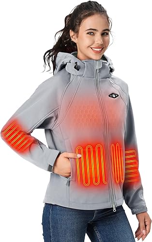 WASOTO Heated Jackets for Women, 16000mAh Battery, Water-Resistant Coat