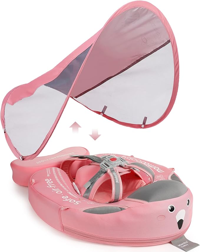 AnjeeIOT Mambobaby Baby Pool Float with Canopy - Pink