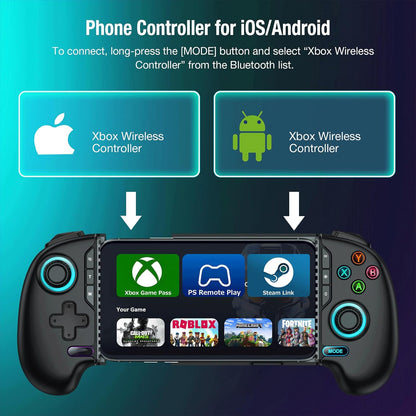 AXYBCOOL Mobile Wireless Game Controller with Hall Joystick RGB