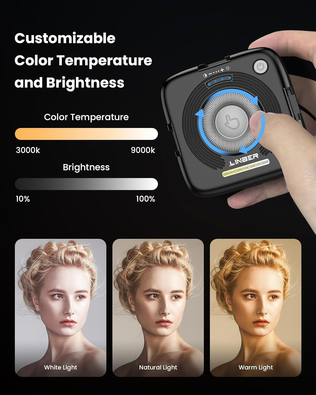 Linber DC06 Magnetic LED Video Light – 3000-9000K Pocket Camera Lighting