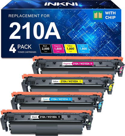 HP 210A Toner Cartridge 4-Pack w/ Chip for Color LaserJet Pro 4301 & 4201