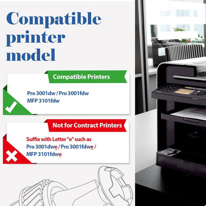 Toner H-Party 138A Black Toner Cartridges 4-Pack for HP Pro 3001dw 3101fdw