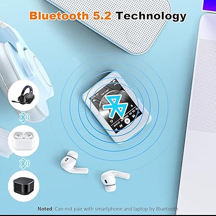 MP3 Player with Bluetooth, 64GB Storage, Touch Screen, Voice Recorder