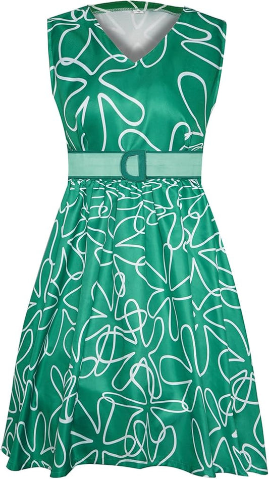 JOYEAR Green Cosplay Dress for Halloween & Role-Playing, Silk Fabric