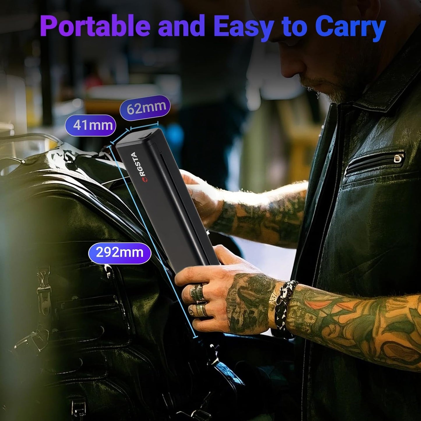 ORGSTA Wireless Tattoo Stencil Printer S008 Bundle with Transfer Paper Kit