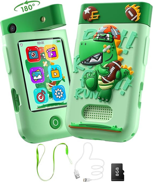 DARME Kids Smart Phone Toy, Dinosaur Learning Phone with Camera & Games