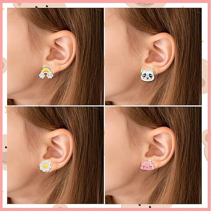 Sunxiner 12-Pair Clip-On Earrings Set for Girls Hypoallergenic Jewelry Gifts