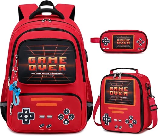 ACESAK Gamer Backpack for Boys – School Bag with Lunch Bag & Pencil Case