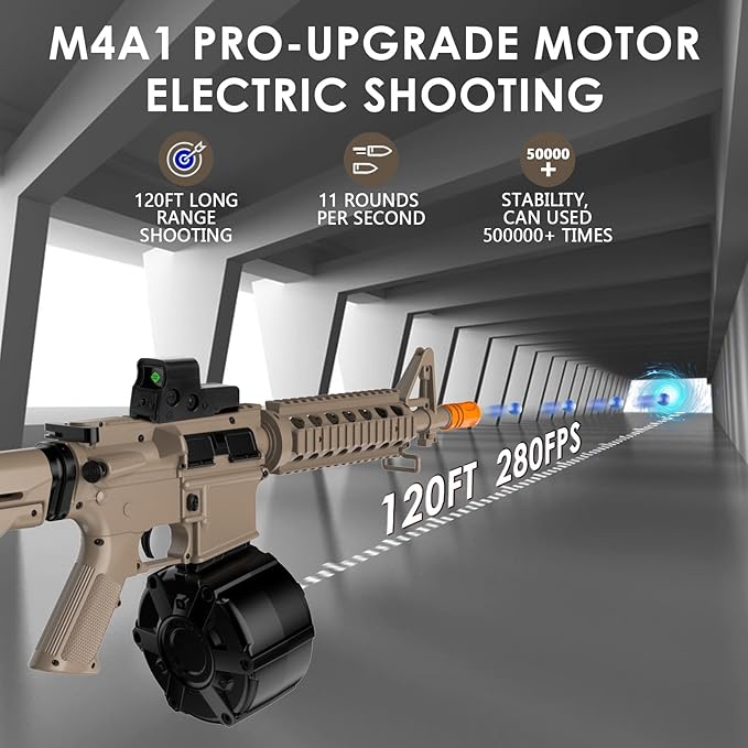 Gel Blaster M4A1 Toy, 280 FPS High-Speed Automatic, Ages 14+