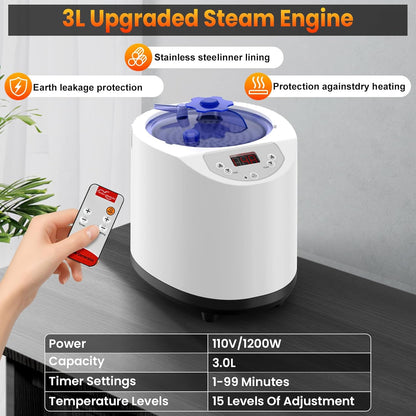 iTHERAU Infrared Steam Sauna Box with 660nm Red Light Therapy XL