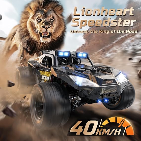 DEERC 1:14 All Terrain RC Car, 40KPH High-Speed 4x4 Monster Truck