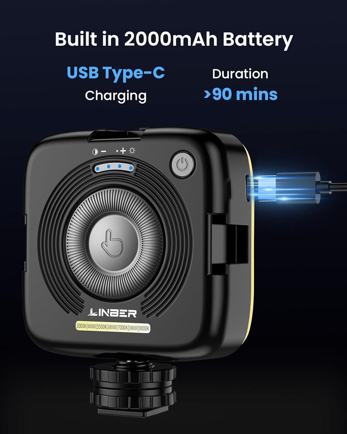 Linber DC06 Magnetic LED Video Light – 3000-9000K Pocket Camera Lighting