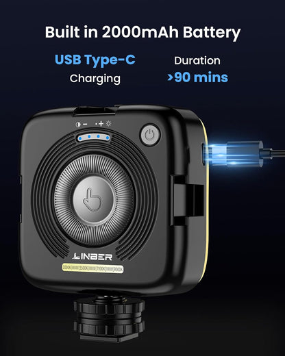Linber DC06 Magnetic LED Video Light – 3000-9000K Pocket Camera Lighting