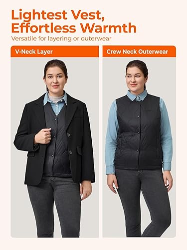 ORORO Women's Heated Vest Liner – Ultra-Light, 4 Heat Zones, Dual-Battery