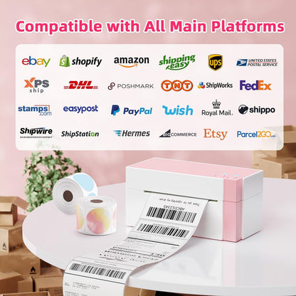 Omezizy WiFi Shipping Label Printer 4x6 – 300DPI Wireless Thermal Printer