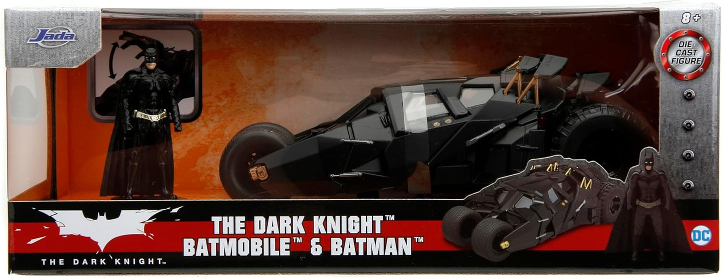 Jada Toys Dark Knight 1:24 Batmobile & Batman Die-Cast Collectible Set
