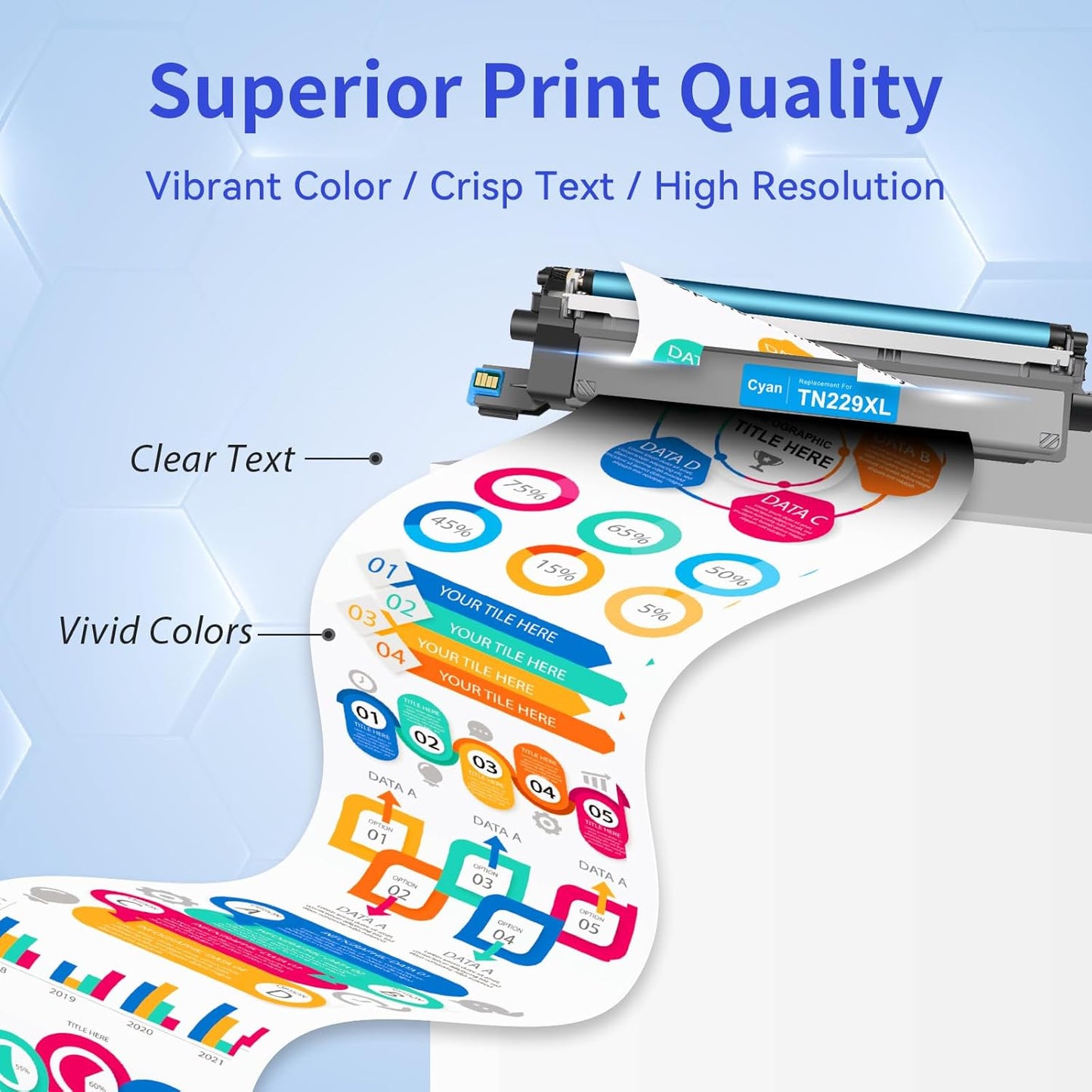 myCartridge TN229XL TN229 Toner Replacement for Brother Printers, 5-Pack